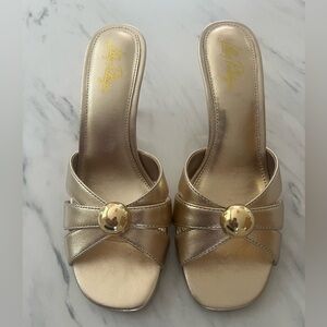 Lilly Pulitzer❤️‍🔥Sample ❤️‍🔥New Jessy Gold Sandals Size 8